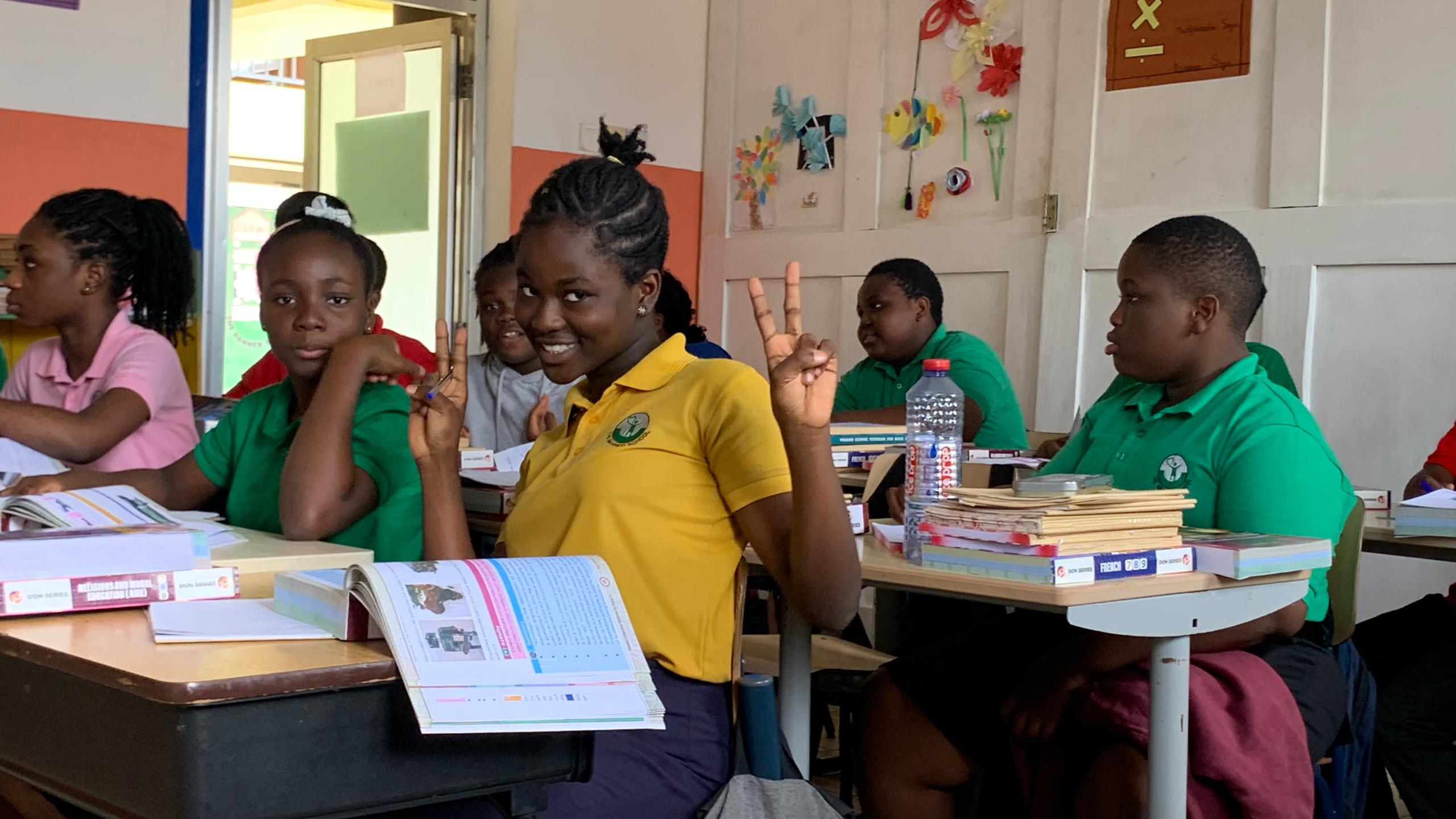 Child learning in classroom