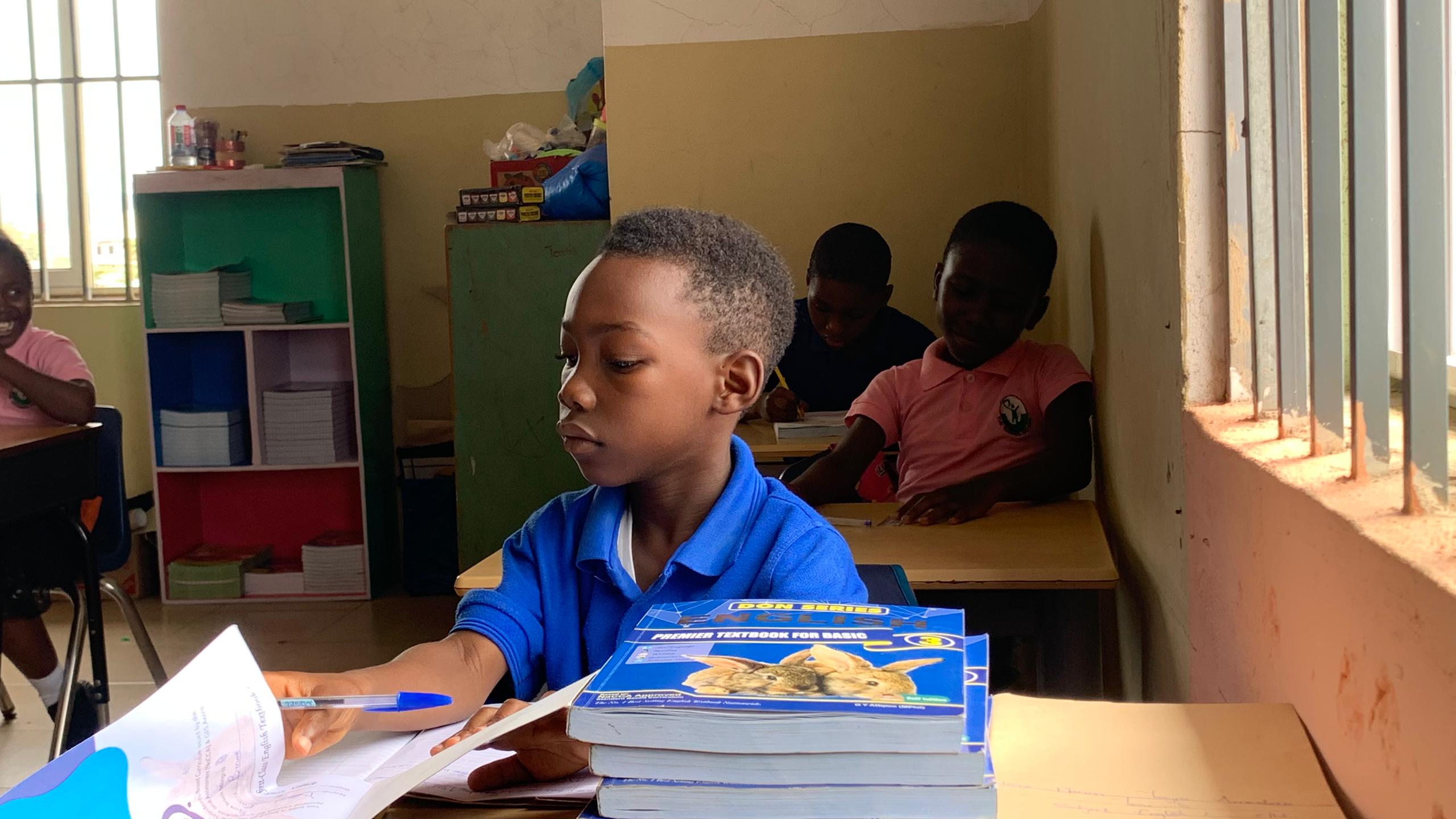 Child learning in classroom